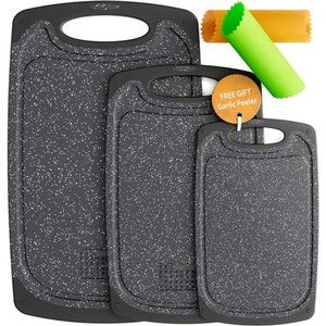 3 Set - Small to Extra Large Cutting Boards, Non-Slip Rubber Chopping Board Set